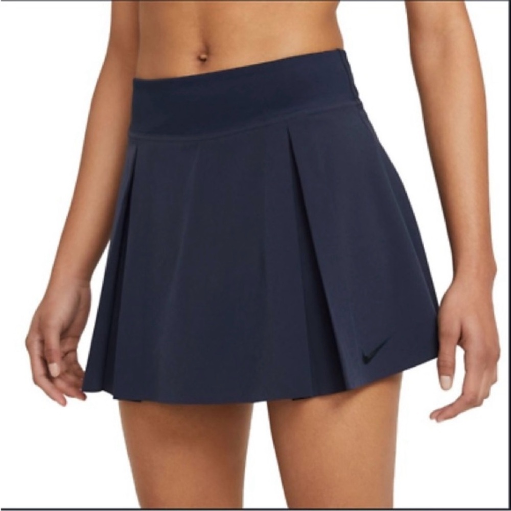 Nike Dri-FIT Advantage Golf Tennis Obsidian Blue Lined Pleated 14” Skort